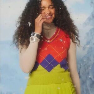 FILA Colorful Argyle Knit Vest New Without Tags.